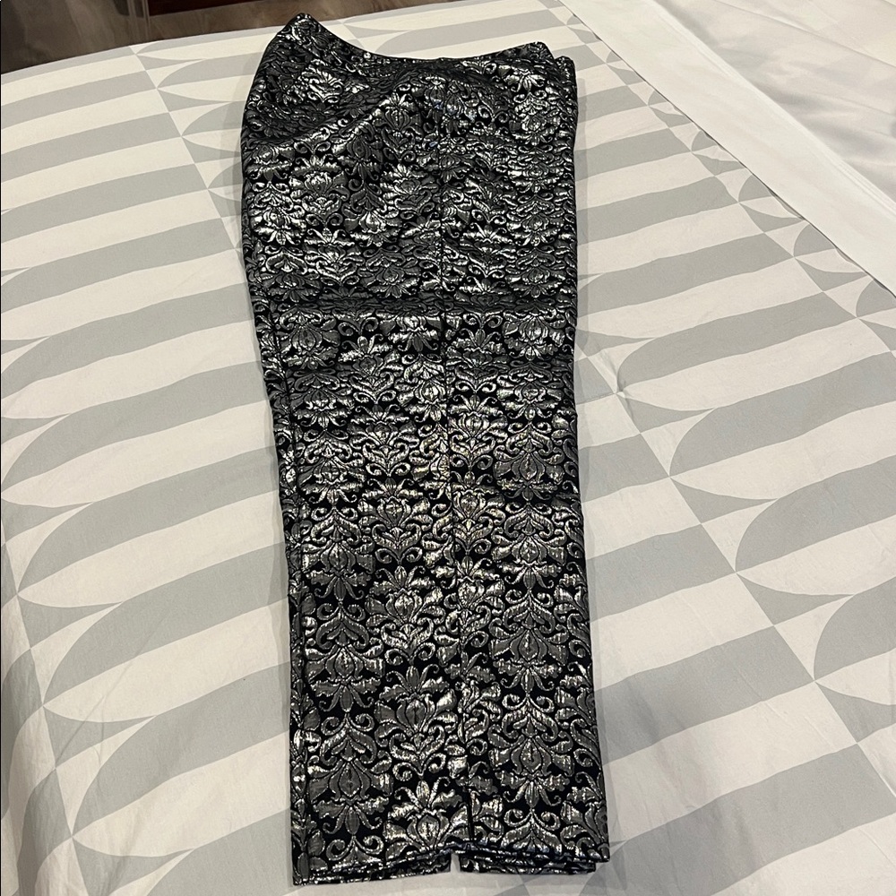 Talbots silver and black dress pants
